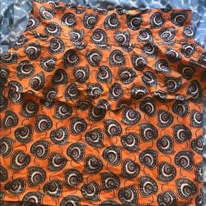 Peplum Orange African Print Skirt